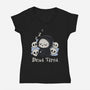 Dead Tired Death Sleeping-Womens-V-Neck-Tee-Loobs