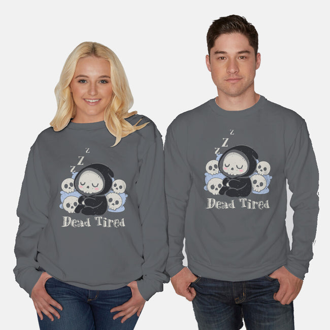 Dead Tired Death Sleeping-Unisex-Crew Neck-Sweatshirt-Loobs