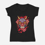 Oni Mask-Womens-V-Neck-Tee-nickzzarto