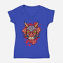 Oni Mask-Womens-V-Neck-Tee-nickzzarto
