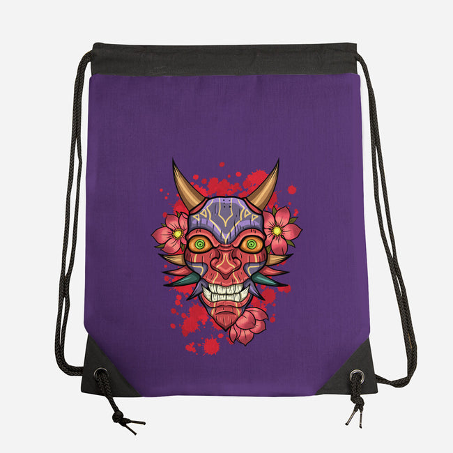 Oni Mask-None-Drawstring-Bag-nickzzarto