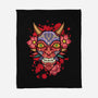 Oni Mask-None-Fleece-Blanket-nickzzarto