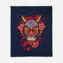Oni Mask-None-Fleece-Blanket-nickzzarto