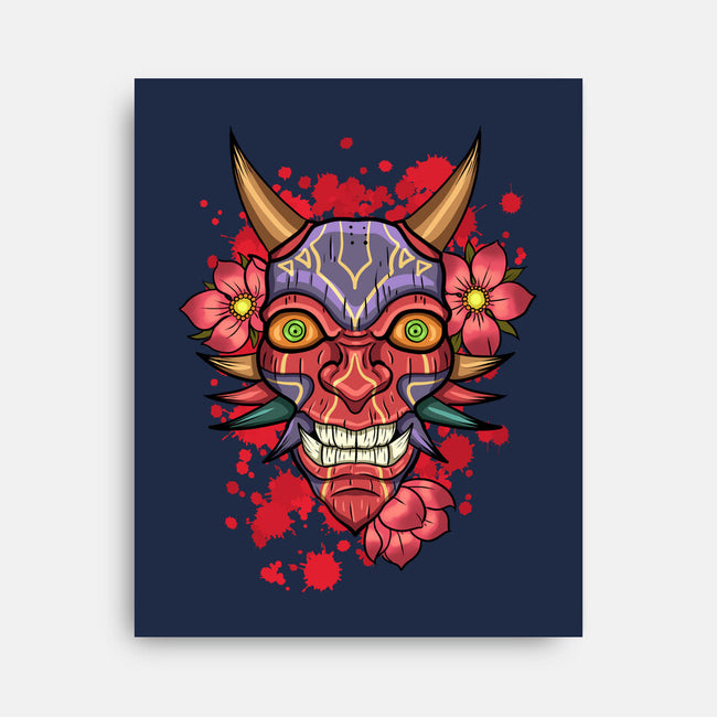 Oni Mask-None-Stretched-Canvas-nickzzarto