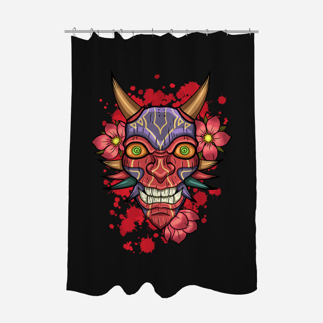 Oni Mask-None-Polyester-Shower Curtain-nickzzarto