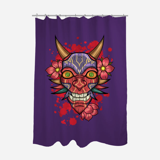 Oni Mask-None-Polyester-Shower Curtain-nickzzarto