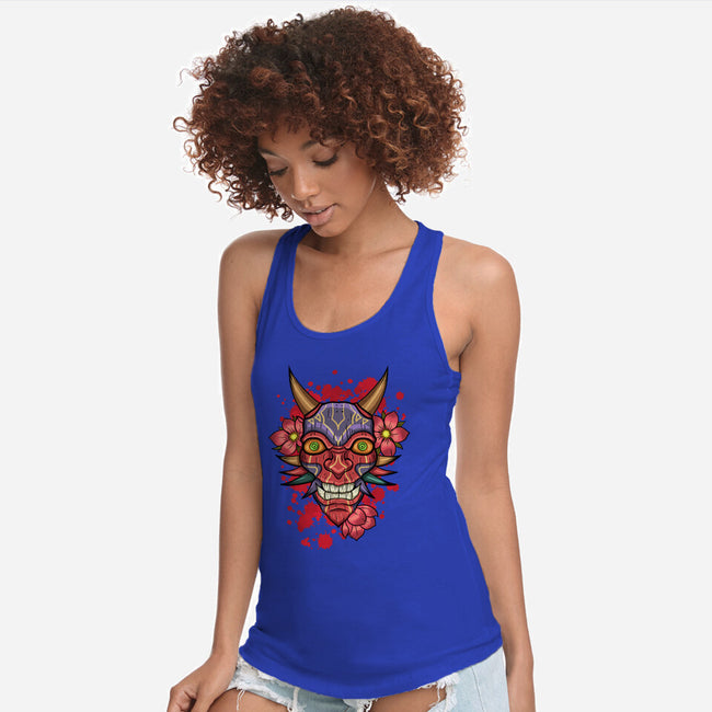 Oni Mask-Womens-Racerback-Tank-nickzzarto