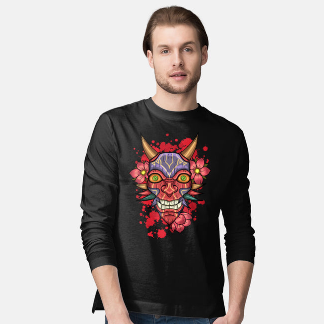 Oni Mask-Mens-Long Sleeved-Tee-nickzzarto