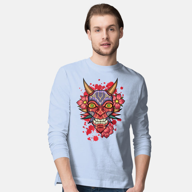 Oni Mask-Mens-Long Sleeved-Tee-nickzzarto