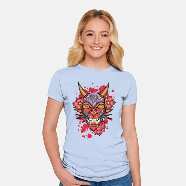 Oni Mask-Womens-Fitted-Tee-nickzzarto