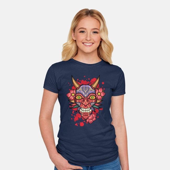 Oni Mask-Womens-Fitted-Tee-nickzzarto