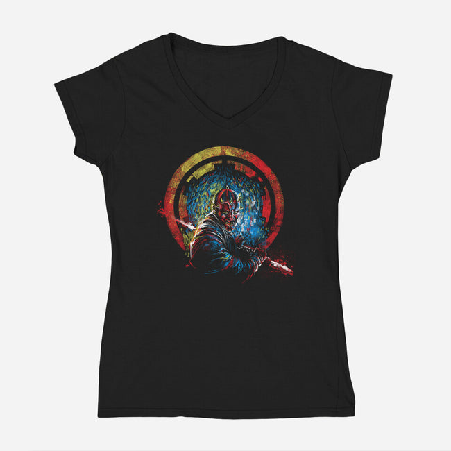 Sithpressionism-Womens-V-Neck-Tee-zascanauta