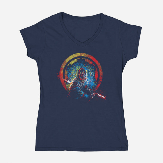 Sithpressionism-Womens-V-Neck-Tee-zascanauta