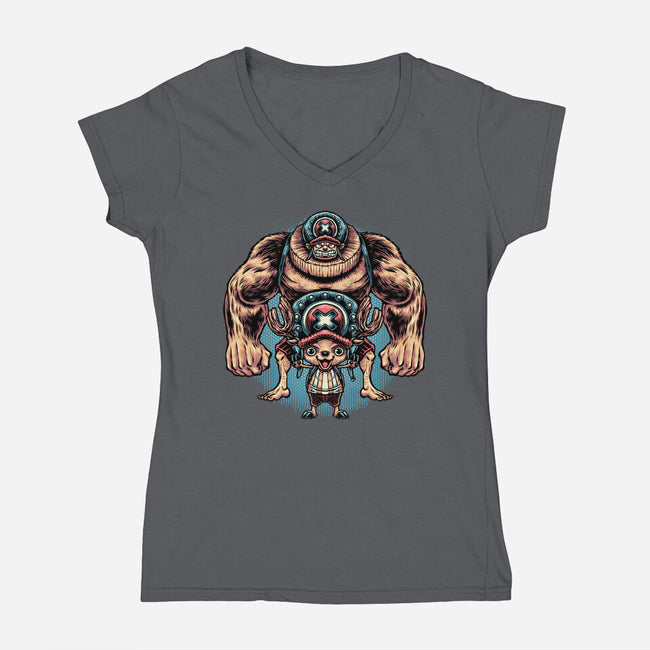 Heavy Transformation-Womens-V-Neck-Tee-glitchygorilla