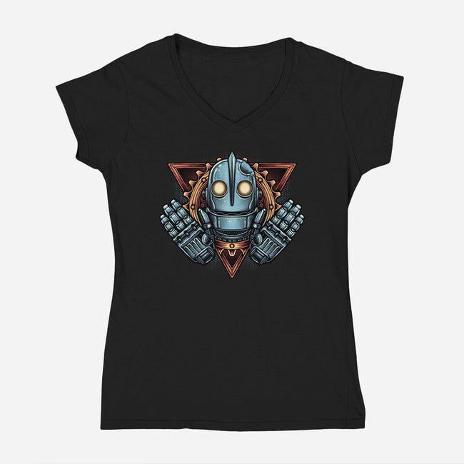 Giant Kindness-Womens-V-Neck-Tee-glitchygorilla