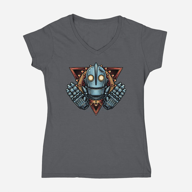 Giant Kindness-Womens-V-Neck-Tee-glitchygorilla