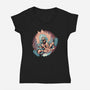 Awakened Pirate King-Womens-V-Neck-Tee-glitchygorilla