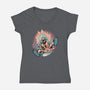 Awakened Pirate King-Womens-V-Neck-Tee-glitchygorilla