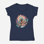 Awakened Pirate King-Womens-V-Neck-Tee-glitchygorilla