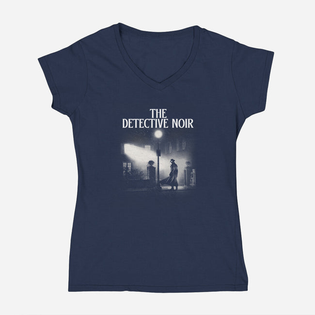 The Detective Noir-Womens-V-Neck-Tee-dandingeroz