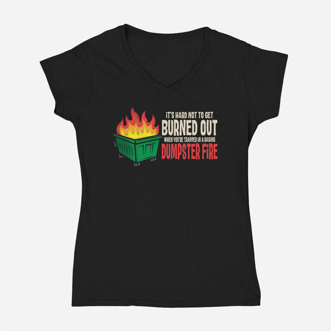 Dumpster Fire-Womens-V-Neck-Tee-turborat14