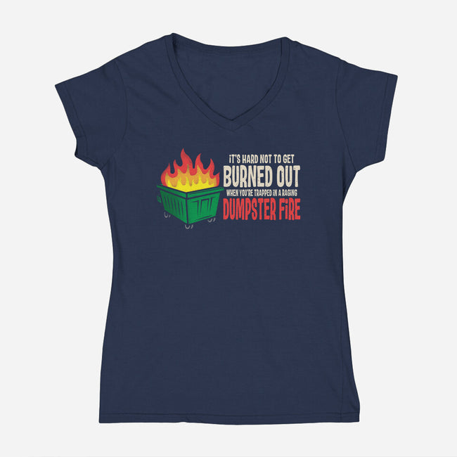 Dumpster Fire-Womens-V-Neck-Tee-turborat14