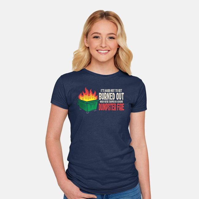 Dumpster Fire-Womens-Fitted-Tee-turborat14