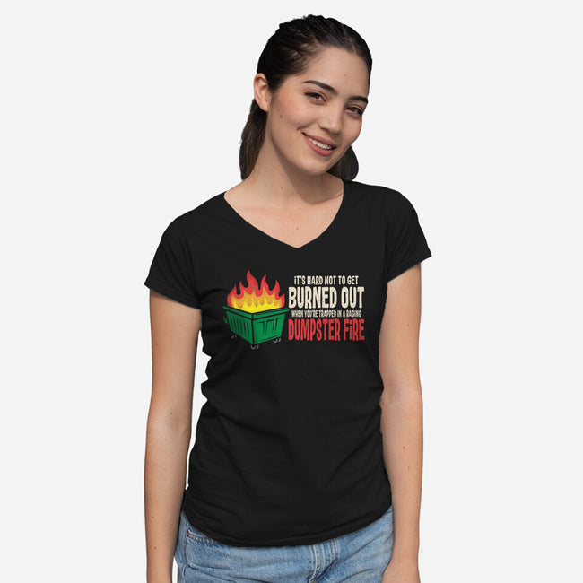 Dumpster Fire-Womens-V-Neck-Tee-turborat14