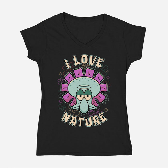 Squid Flower Spring-Womens-V-Neck-Tee-Studio Mootant