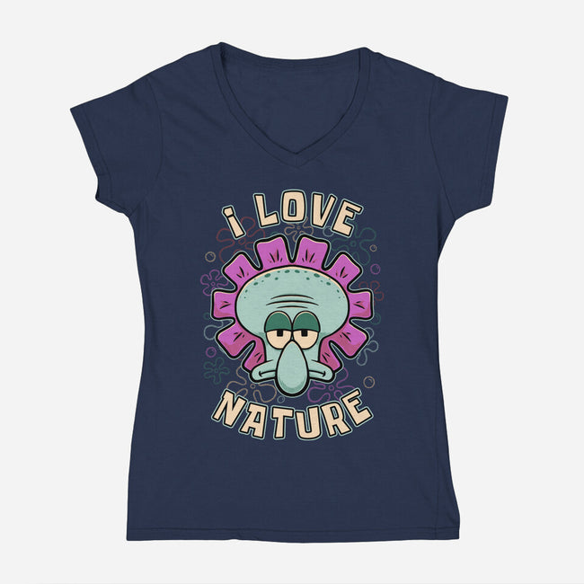 Squid Flower Spring-Womens-V-Neck-Tee-Studio Mootant