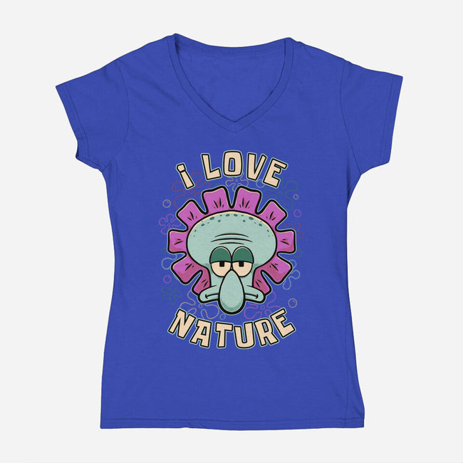 Squid Flower Spring-Womens-V-Neck-Tee-Studio Mootant