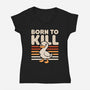 Cute Ironic Duck-Womens-V-Neck-Tee-Studio Mootant