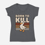 Cute Ironic Duck-Womens-V-Neck-Tee-Studio Mootant