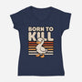 Cute Ironic Duck-Womens-V-Neck-Tee-Studio Mootant