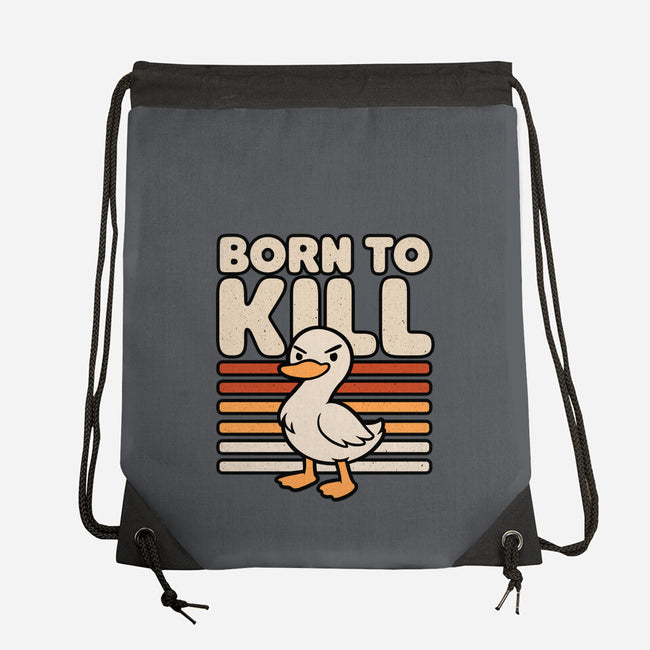 Cute Ironic Duck-None-Drawstring-Bag-Studio Mootant