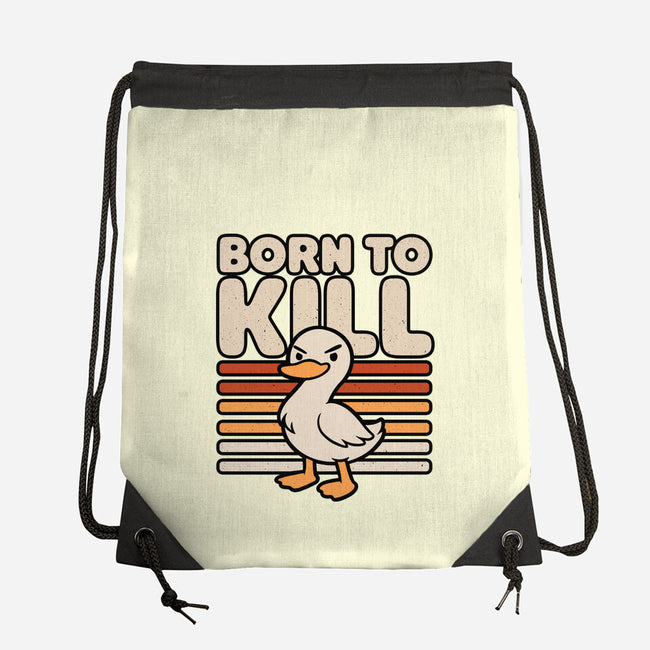Cute Ironic Duck-None-Drawstring-Bag-Studio Mootant