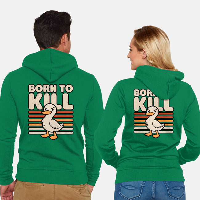 Cute Ironic Duck-Unisex-Zip-Up-Sweatshirt-Studio Mootant