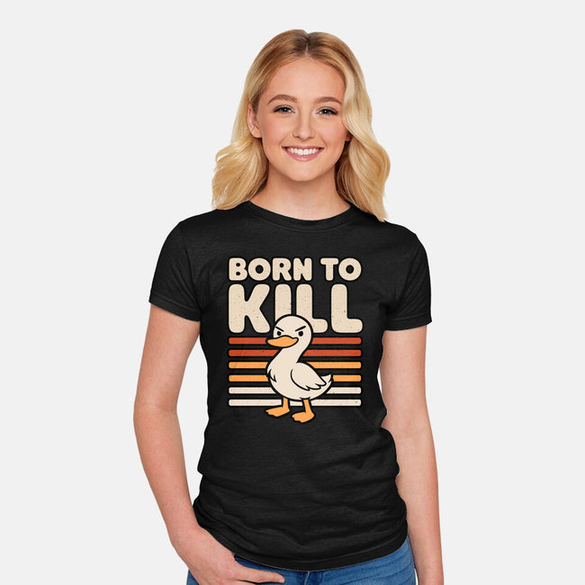 Cute Ironic Duck-Womens-Fitted-Tee-Studio Mootant
