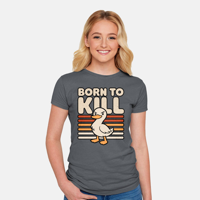 Cute Ironic Duck-Womens-Fitted-Tee-Studio Mootant