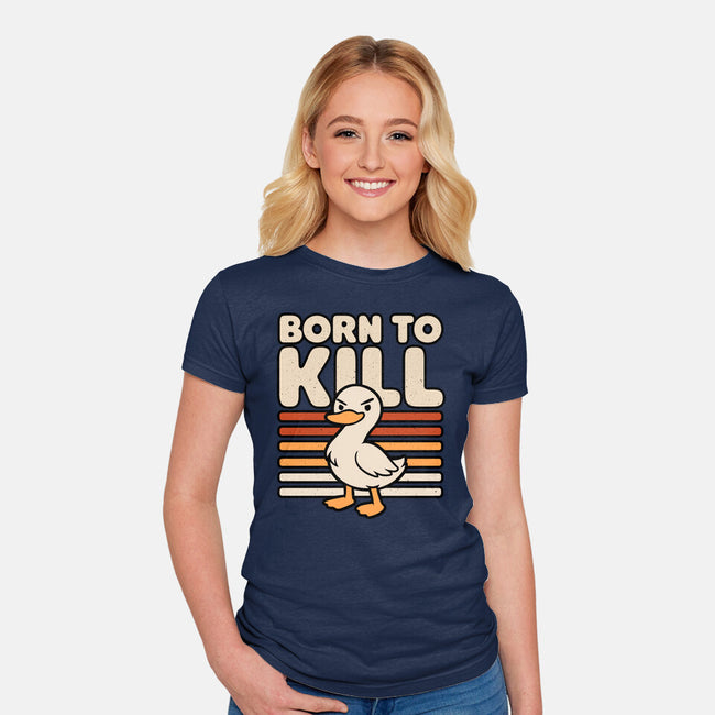 Cute Ironic Duck-Womens-Fitted-Tee-Studio Mootant