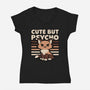 Cute Ironic Cat-Womens-V-Neck-Tee-Studio Mootant