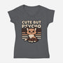 Cute Ironic Cat-Womens-V-Neck-Tee-Studio Mootant