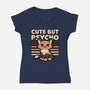 Cute Ironic Cat-Womens-V-Neck-Tee-Studio Mootant