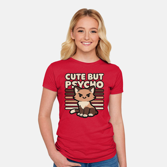 Cute Ironic Cat-Womens-Fitted-Tee-Studio Mootant