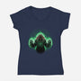 Triforce Tyrant Aura-Womens-V-Neck-Tee-Astrobot Invention