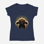 Koopa Overlord Aura-Womens-V-Neck-Tee-Astrobot Invention
