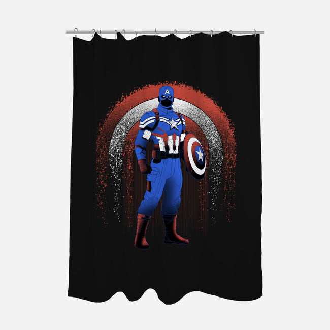 Super Soldier Linework Emblem-None-Polyester-Shower Curtain-Astrobot Invention