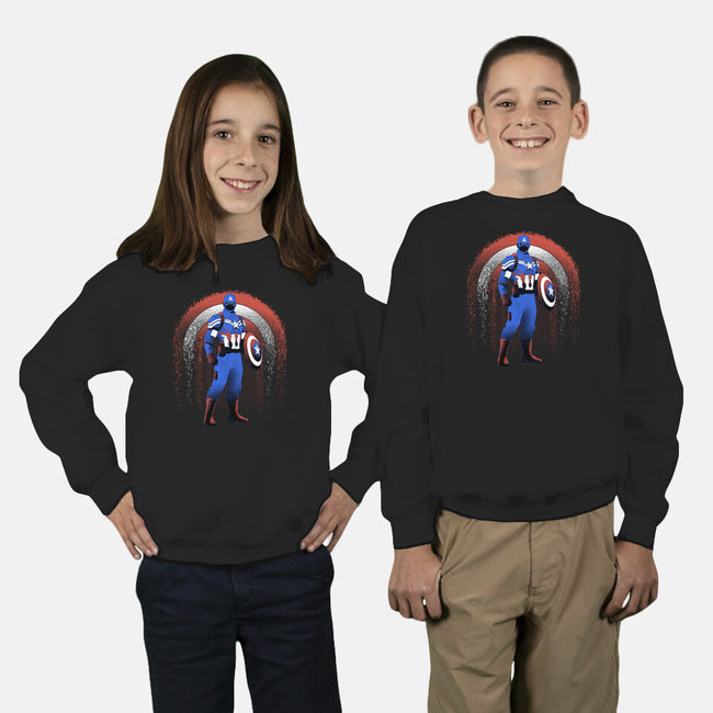 Super Soldier Linework Emblem-Youth-Crew Neck-Sweatshirt-Astrobot Invention