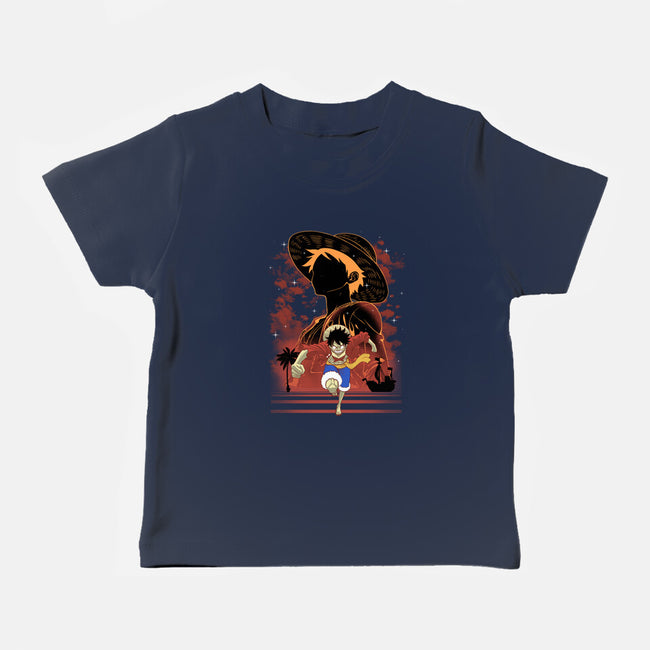 Rubber Pirate Shadow Lineart-Baby-Basic-Tee-Astrobot Invention