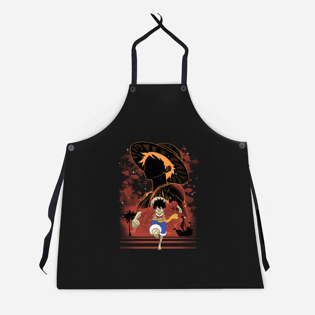 Rubber Pirate Shadow Lineart-Unisex-Kitchen-Apron-Astrobot Invention